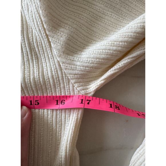 Billabong Lana Pointelle Stitch Button-Up Top size M / ribbed cardigan / sweater - Picture 7 of 8